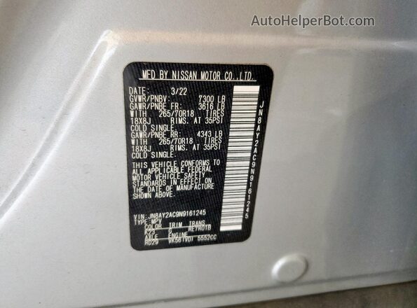 JN8AY2AC9N9161245 2022 NISSAN ARMADA Silver 