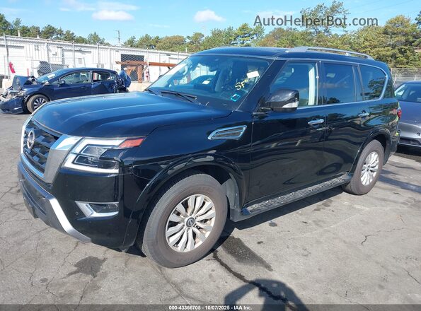 JN8AY2AD6R9706980 2024 NISSAN ARMADA Black წინა მარცხენა ხედი სამი მეოთხედიდან