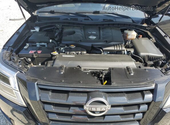 JN8AY2BA1M9373701 2021 NISSAN ARMADA Black Vista del compartimento del motor