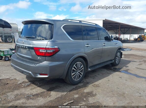 JN8AY2BA2M9373819 2021 NISSAN ARMADA Серый Задняя правая четверть