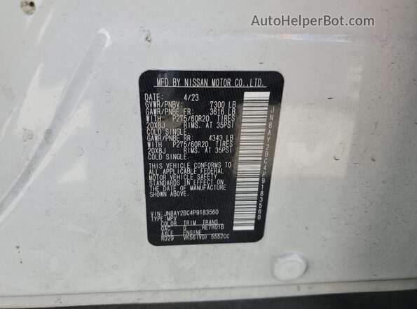 JN8AY2BC4P9183560 2023 NISSAN ARMADA White 