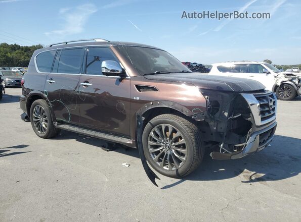 JN8AY2DA7M9371836 2021 NISSAN ARMADA Бордовый Передняя правая четверть