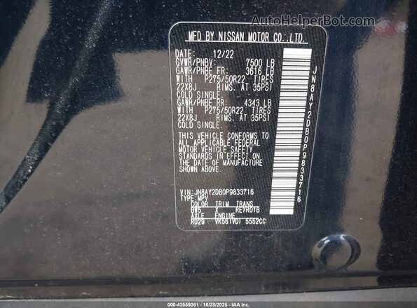 JN8AY2DB0P9833716 2023 NISSAN ARMADA Dark Blue 