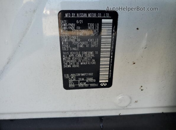 JN8AZ2BF8M9721602 2021 INFINITI QX80 White 