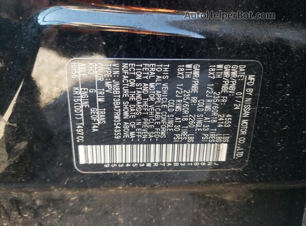 JN8BT3BA7RW354359 2024 NISSAN ROGUE Черный Панорамный вид салона 360°