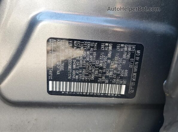 JN8BT3DD5NW271174 2022 NISSAN ROGUE Gray 