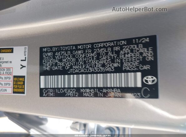 JTDACACU3R3035983 2024 TOYOTA PRIUS PRIME Silver Engine compartment view
