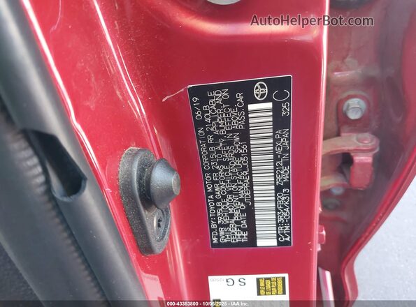 JTDEPRAE9LJ051561 2020 TOYOTA LL Красный Вид подкапотного пространства