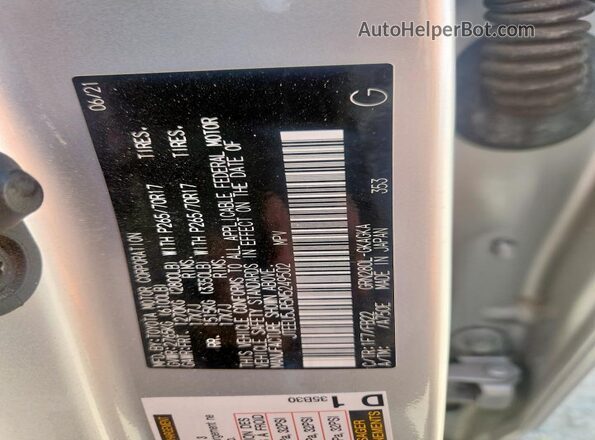 JTEEU5JR5M5249502 2021 TOYOTA 4RUNNER Silver 360 interior view