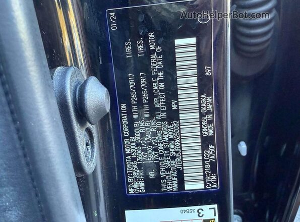 JTERU5JRXR6250082 2024 TOYOTA 4RUNNER Black Հետևի նստատեղերի տեսք