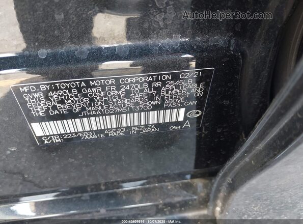 JTHAA1D27M5113700 2021 LEXUS IS 300 Черный Вид подкапотного пространства