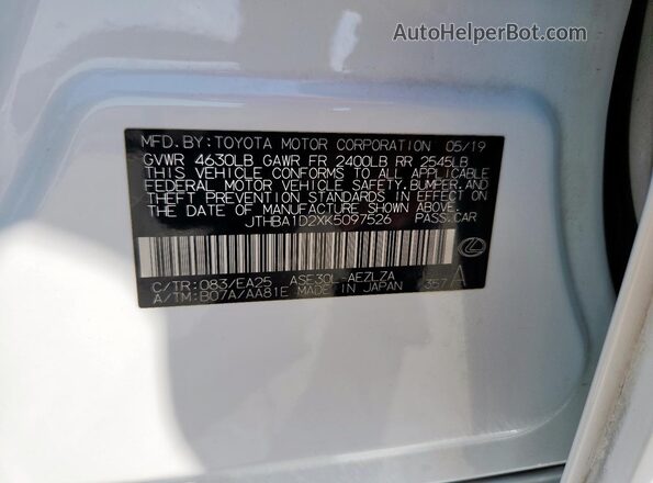 JTHBA1D2XK5097526 2019 LEXUS IS White Engine compartment view