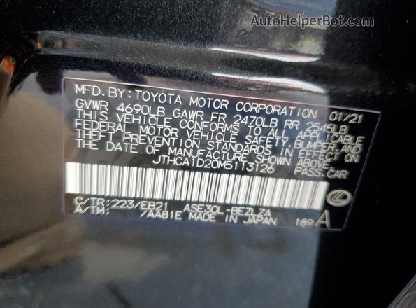 JTHCA1D20M5113126 2021 LEXUS IS Black 