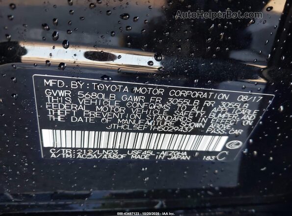 JTHCL5EF1H5029437 2017 LEXUS LS 460 Black Engine compartment view