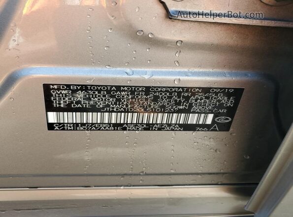 JTHDA1D20L5101237 2020 LEXUS IS Silver 