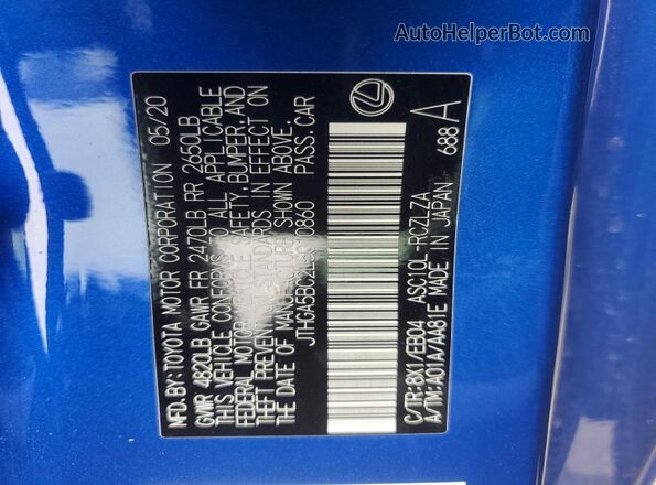JTHGA5BC2L5010860 2020 LEXUS RC Blue Engine compartment view