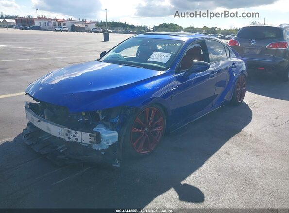 JTHGZ1B22M5047479 2021 LEXUS IS 350 Blue Առջևի ձախ երեք քառորդ տեսարան