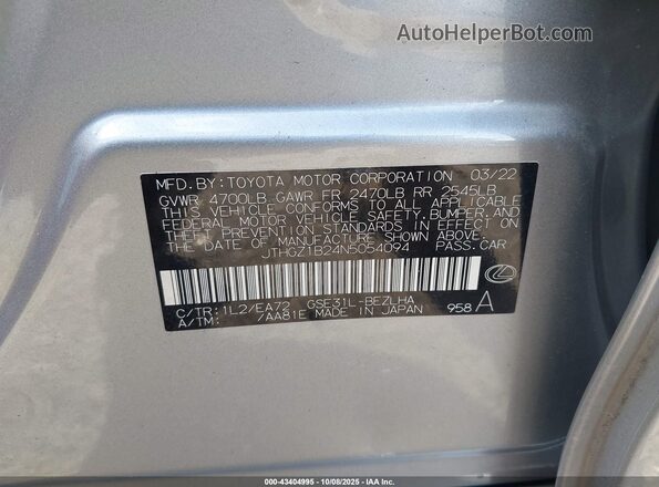 JTHGZ1B24N5054094 2022 LEXUS IS 350 Silver Widok komory silnika