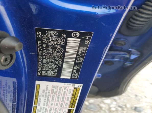 JTHR9JBH0P2067457 2023 LEXUS UX Blue ძრავის განყოფილების ხედი