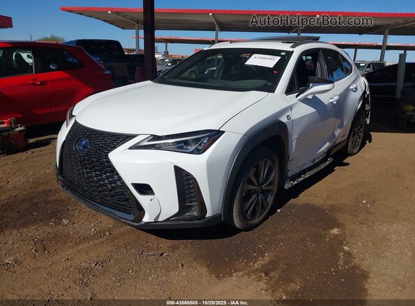 JTHU9JBH3K2003707 2019 LEXUS UX 250H White Vista tres cuartos delantera izquierda