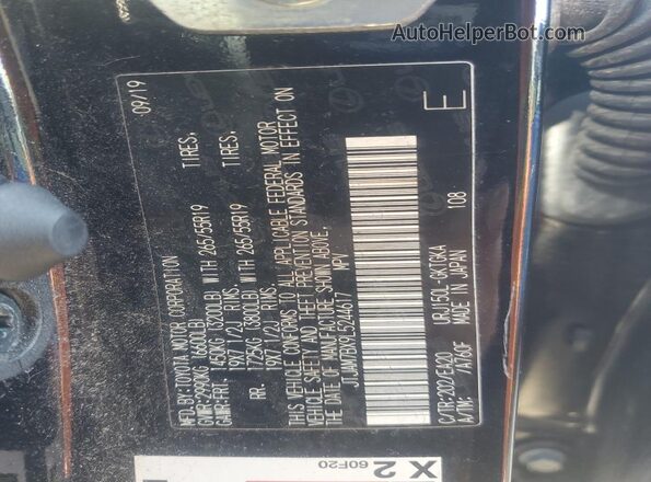 JTJAM7BX9L5244617 2020 LEXUS GX Black Vista de la etiqueta del VIN
