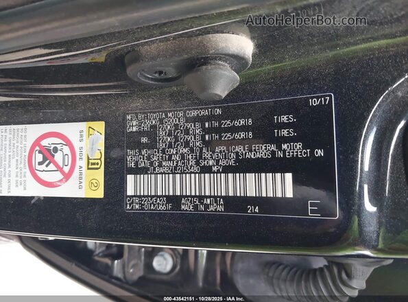 JTJBARBZ1J2153480 2018 LEXUS NX 300 Black 