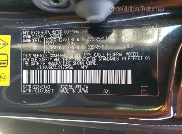 JTJBARBZ3J2173956 2018 LEXUS NX Черный 
