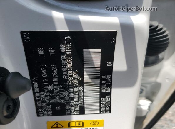 JTJYARBZ3G2033487 2016 LEXUS NX White Вид наклейки з VIN-кодом