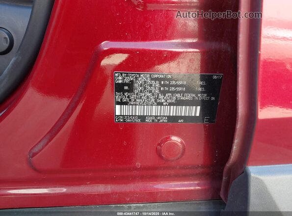JTMYFREV0JD109126 2018 TOYOTA LIMITED Red 
