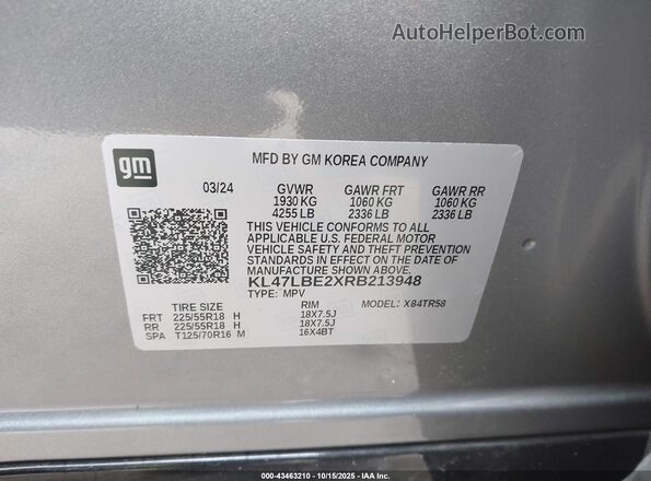 KL47LBE2XRB213948 2024 BUICK OTHER Серый Вид подкапотного пространства