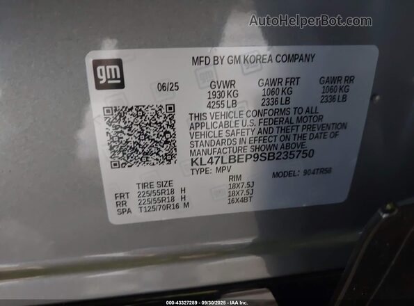 KL47LBEP9SB235750 2025 BUICK OTHER Серый Вид подкапотного пространства