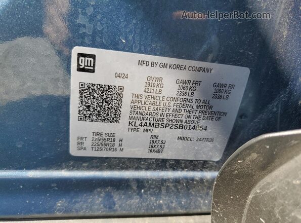 KL4AMBSP2SB014854 2025 BUICK ENCORE Blue 