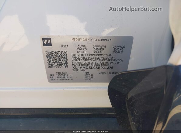 KL4AMDSL0SB021276 2025 BUICK ENCORE White Engine compartment view