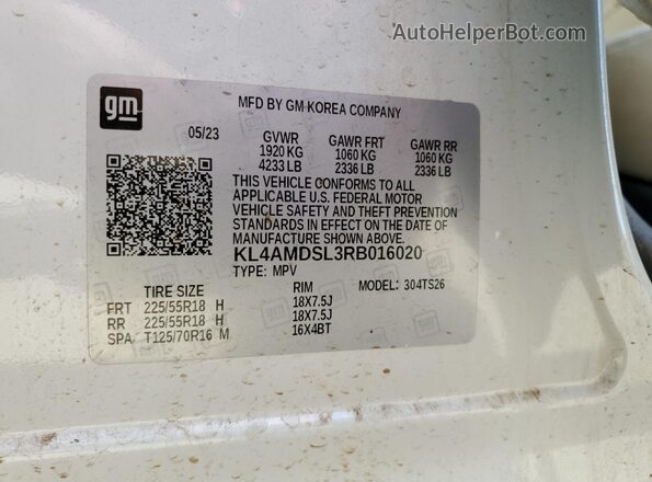 KL4AMDSL3RB016020 2024 BUICK ENCORE White Engine compartment view