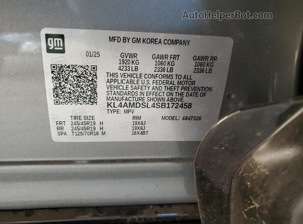 KL4AMDSL4SB172458 2025 BUICK ENCORE Gray 