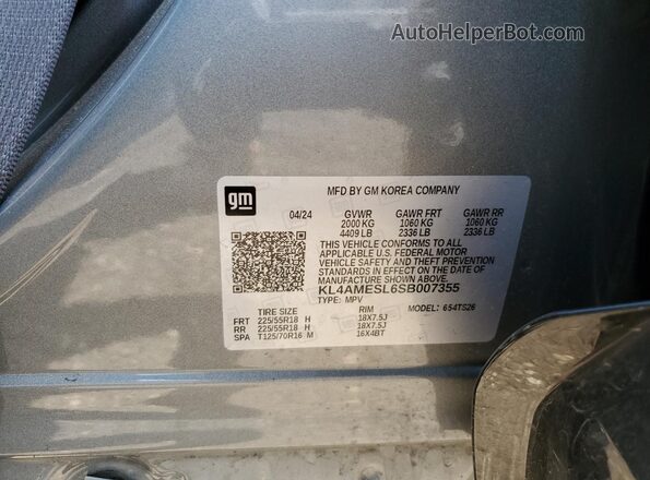 KL4AMESL6SB007355 2025 BUICK ENCORE Gray VIN sticker view