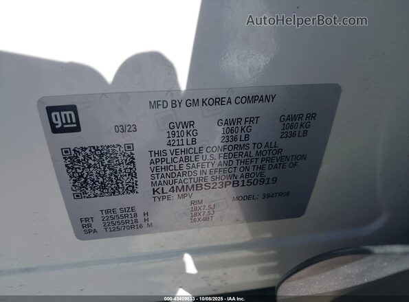 KL4MMBS23PB150919 2023 BUICK ENCORE Белый Вид подкапотного пространства