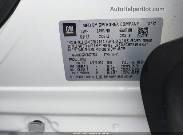 KL4MMDS20PB027526 2023 BUICK ENCORE White Widok komory silnika