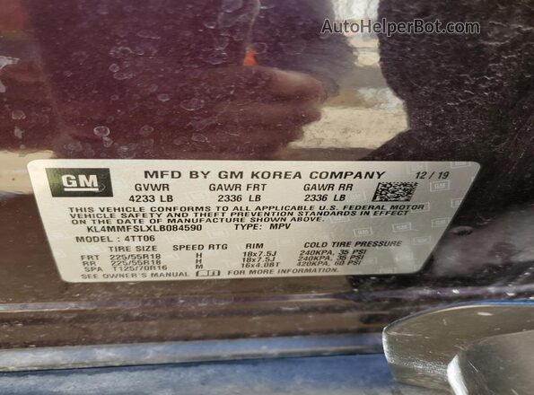 KL4MMFSLXLB084590 2020 BUICK ENCORE Maroon Սալոնի 360 աստիճան տեսք