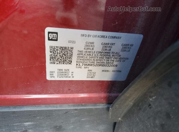 KL79MMS20RB032009 2024 CHEVROLET TRAILBLAZER Red 