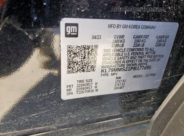 KL79MMS21PB177895 2023 CHEVROLET TRAILBLAZER Black ძრავის განყოფილების ხედი