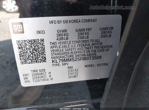 KL79MMS25RB073509 2024 CHEVROLET TRAILBLAZER Black Vista del compartimento del motor