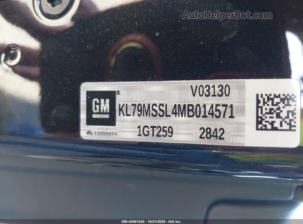 KL79MSSL4MB014571 2021 CHEVROLET TRAILBLAZER Black ძრავის განყოფილების ხედი