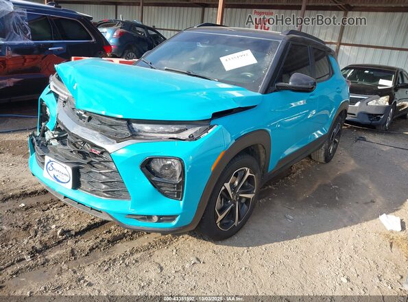 KL79MTSL3MB173071 2021 CHEVROLET TRAILBLAZER Turquoise წინა მარცხენა ხედი სამი მეოთხედიდან