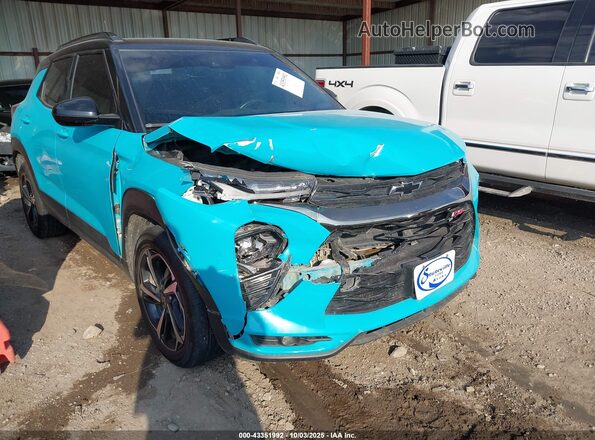 KL79MTSL3MB173071 2021 CHEVROLET TRAILBLAZER Turquoise წინა ხედი