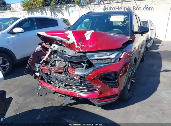 KL79MTSL8NB098997 2022 CHEVROLET TRAILBLAZER Red Widok z przodu