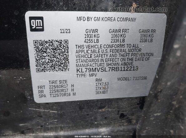 KL79MVSL7RB112213 2024 CHEVROLET TRAILBLAZER Black 