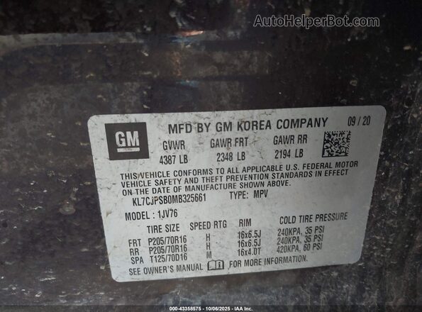 KL7CJPSB0MB325661 2021 CHEVROLET TRAX Maroon ძრავის განყოფილების ხედი
