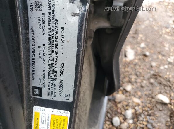KL8CB6SA1JC420763 2018 CHEVROLET SPARK Charcoal Вид наклейки з VIN-кодом