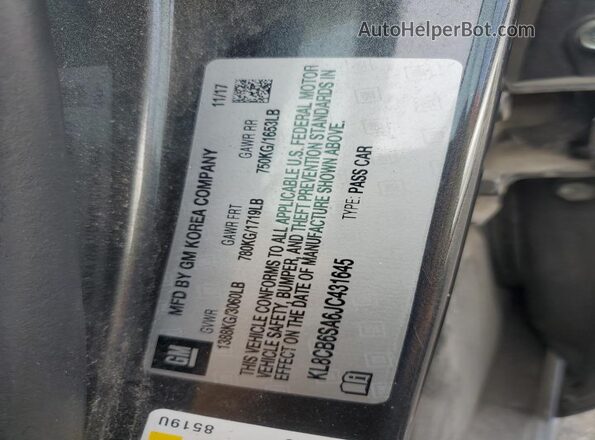 KL8CB6SA6JC431645 2018 CHEVROLET SPARK Black VIN sticker view